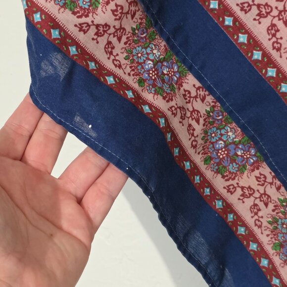 Vtg Womens Handmade French Scarf Crop Top Small Tie Straps Boho Festival Hippie - Picture 6 of 10